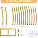 8FT Gold Round Backdrop Stand Large Circle Metal Floral Balloon Frame Wedding Arch Stand for Wedding, Birthday Party, Baby Shower, Graduation, Anniversary, Candy Tables Celebration