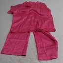 QPANCY Girls Silk Pajamas 2 Piece Short Sleeve Pjs Set Kids Satin Pajamas V Neck Shirt with Long Pant Soft Loungewear (8-9 Years, Hot Pink)