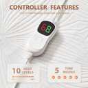 Homemate Heated Mattress Pad Twin Size - 3D Knitted Jacquard Electric Mattress Pad Twin Bed Warmer with Dual Controller, 10 Heated Setting - Auto Off 8 Hours, Fit Up to 30 Inch, 75"x39"