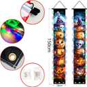 Nightmare Christmas Halloween Decor LED Lighted Banners Porch Sign Decorations Before Christmas Welcome Halloween Outdoor Party Banners (2)