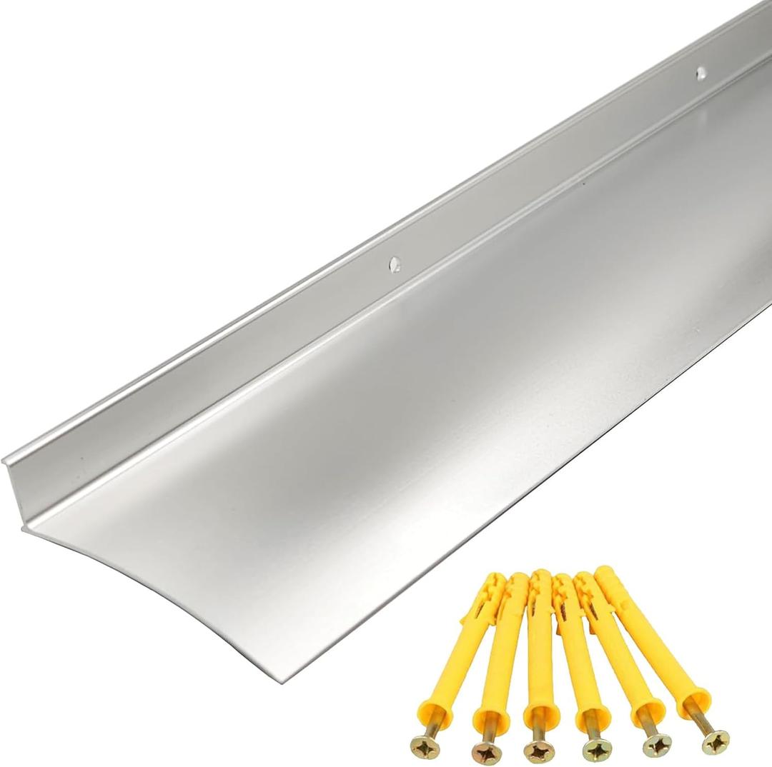 Door Rain Drip Guard, Door and Window Rain Guards House, 2.8 Inches Rain Deflector, Rain Drip Edge Diverter - 40 inches Long, Aluminum Silver 1pc