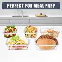 6Pack 22oz Glass Meal Prep Containers, Glass Food Storage Containers Sets with Snap Leak Proof Lids for Microwave, Oven, Freezer and Dishwasher Safe (Grey, 22oz)