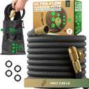 Easy to Use Garden Hose 50 FT, Lightweight and Leak-Proof Heavy-Duty Flexible Water Hose 50FT with Reinforced TPE Core, 3/4" Solid Brass Fittings, Ultra-Flow Manguera Para Jardin, Built to Last