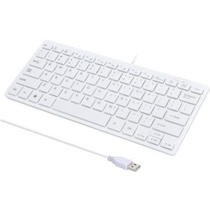I Focus MCSaite Mini 78 Keys Wired Keyboard - with Keyboard Cover Computer keypad for Laptop MAC Windows 10/8 / 7 / Vista/XP(White+Keyboard Film)