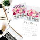 4 x Graphique 2024 Garden Bouquets Wall Calendar | 12 x 12 | Thick Paper | Home & Office Organizer | Large Monthly Grid | 3 Languages & Marked Holidays | 4 Month Preview Page for 2025