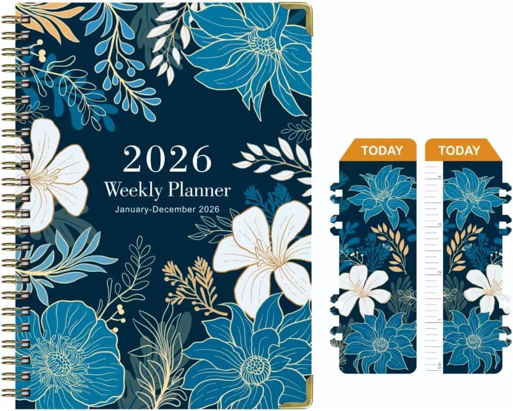 2026 Planner for Women | Jan 2026-Dec 2026 Pretty Hardcover Agenda | 6.3" x 8.5" Spiral Bound Monthly/Weekly/Daily Calendar Planner with Bookmark, Perfect for School, Office & Home SuppliesB12)