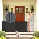 Reinforced Retractable Baby Gates with Support Beam 60" Wide Retractable Dog Gate Indoor Prevent Children and Dogs from Crawling Under Outdoor Dog Gate for Deck Mesh Gates for Kids or Pets, Black