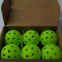 Glow in The Dark Pickleball,6 Pack Outdoor Pickleballs, LED Light Up High Visibility and Long-Lasting for Nighttime Play,Pickleball Gift (Green)