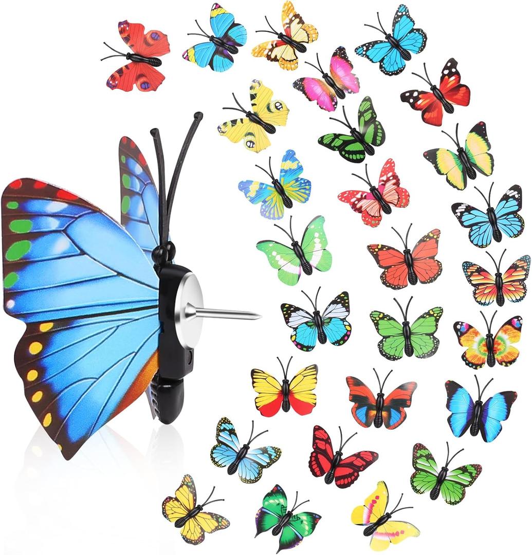 Butterfly Thumb Tacks,Leery Colorful Thumb Tacks Decorative Push Pins Cute Pushpins for Photo Wall Cork Board Bulletin Board Home Office Cubicle Pattern Wall Random Pattern Decorations (40)