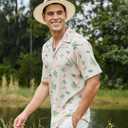 Vytroon Men's Hawaiian Shirts Wrinkle Free Short Sleeve Button Down Tropical Beach Vacation Shirt (M)