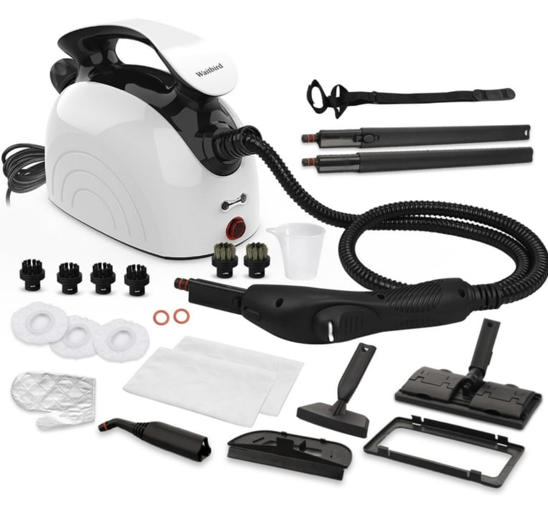 Steam Cleaner, Handheld Steamer with 21 Accessories, 248°F High-Temperature Steam for Floors, Grout, Tiles, Carpet, Cars - Portable 1.08L Tank, Child Lock, Chemical-Free Cleaning for various surfaces