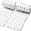 1000 Pcs (500 Pairs) 0.59inch Diameter Hook and Loop Fastener Self Adhesive Round Circle Sticky Sticker Dots for Arts and Crafts School Classroom Home and Office Use, White