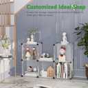 C&AHOME Cube Storage Organizer, 6-Cube Shelves Units, Closet Cabinet, DIY Plastic Modular Book Shelf, Ideal for Bedroom, Living Room, Office, 36.6" L x 12.4" W x 36.6" H Translucent White SBTM3506A