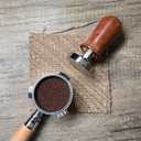 NEOUZA 51mm Calibrated Espresso Tamper,Coffee Tamper with Wooden Handle and Spring Loaded Flat,Stainless Steel Base (51mm)