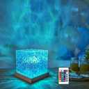 RICHMYC Ocean Wave Projector Light, 16 Colors Gradual Rotating Water Lamp with Remote Control, Beach Decor Sea Themed Northern Lights Projector for Office Bedroom Bar Restaurant(Plug in 4.7in)