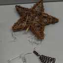 Joiedomi 8 Inch Christmas Tree Toppers, 30 LED Rustic Rattan Star Lighted for Xmas Decorations, Holiday Party Indoor Decor