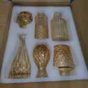 Amber Glass Bud Vases Set of 12, Gold Mini Flower Vase for Centerpieces, Small Vases in Bulk for Wedding Decorations, Vintage Vase for Table, Reception, Home Dcor