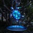JOYBee Sea Turtle Solar Wild Bird Feeder for Outdoors Hanging, Metal & Glass Ocean Theme Outdoor Cardinals Feeders, Gifts for Bird Lovers and Solar Garden Decoration