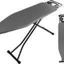 Ironing Board Full Size, Heat Resistant Cover Iron Board with Steam Rest, Ultra Thick Padding, Height Adjustable Heavy Sturdy Metal Frame Legs Ironing Stand,Non-Slip Foldable (54"x13", Round Rest)