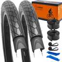 YUNSCM 26 Lightweight Bike Tires 26x2.0(ETRTO 50-559) and 26 Bike Tubes - 60TPI Nylon,Puncture-Resistant, Compatible with Bike Tires 26x1.95/2.0/2.10-2 PCS (Y-575)