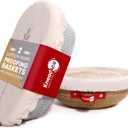 KneadAce Cotton Rope Banneton Bread Proofing Basket Set, Oval & Round Bread Baskets with Liners & Covers for Artisan Bread Baking, Sourdough Bread Baking Supplies