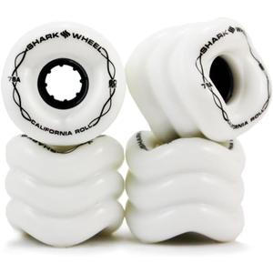 Shark Wheel 60 mm 78a Skateboard Wheels | California Roll | 4-Pack (White)