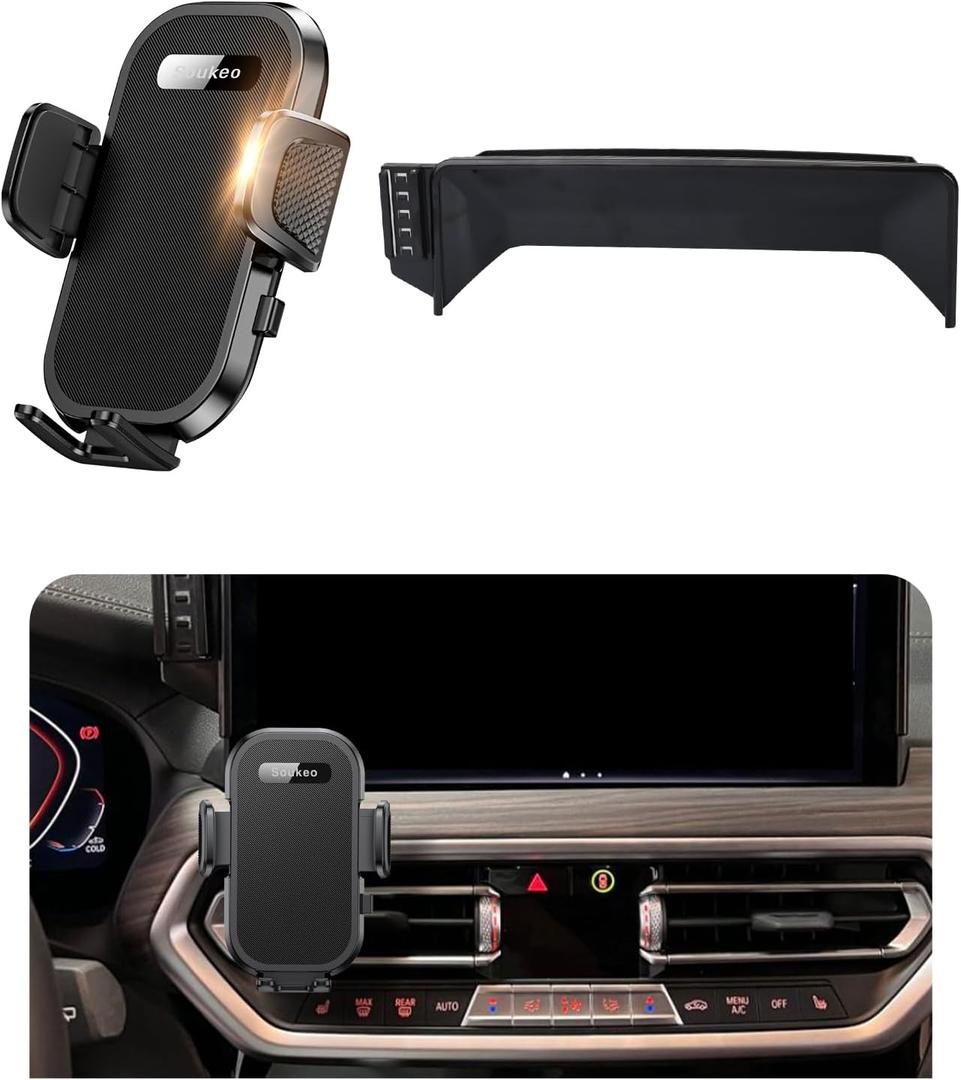 Upgraded Car Phone Holder Fits for BMW X3 2022 2023 2024,X4 2022 2023 2024 2025 Auto Accessories(Only fit for 12.3-Inch Screen),Cradles Adjustable Cell Phone Mount for 4-7 in Phones