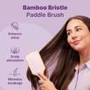 Goody Paddle Brush, Pink Sparkle, Bamboo Bristles for Ouchless Detangling, Tackles Tangles, Knots & Frizz, Use as a Detangler or Styling Brush For All Hair Types, Gift for Women & Girls