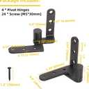 4 Pack Black Door Pivot Hinges Heavy Duty, 270 Degree Rotating Pivot Hinge, for Max 176lbs, for Wood Door, Cupboard/Swinging/Cafe/Saloon Door, Fence Gate Hinge, 201 Stainless Steel Pivot Hinge