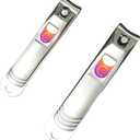 CUTICOR Nail Clipper Set - Set of 2 Fingernail and Toenail Clippers with Tin Travel Case - Ultra Sharp Stainless Steel Nail Clippers for Men and Women - Heavy Duty Nail Clippers for Thick Nails