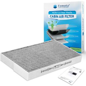 Certified MERV 13 Cabin Air Filter with Activated Carbon, CF11177 for Nissan Cube(2009-2014), Juke(2011-2017), Sentra(2013-2019), LEAF(2011-2024).