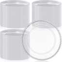 Hoolerry 100 Pack Clear Charger Plates Bulk 13 Inch Acrylic Round Dinner Charger Plates Beaded Frosted Grain Dinner Decorative Dishes for Wedding Party Events Home Kitchen Tabletop(Clear,Beads)