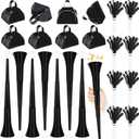 Jenaai 24 Pcs Cheer Team Gifts Bulk Collapsible Stadium Horn Hand Clappers Metal Cowbells Team Cheering Spirit Accessories Noisemakers 24" Vuvuzela Blow Horn for Sporting Events Football Party(Black)