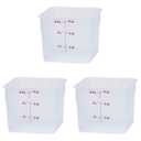 Cambro 6SFSPP190 CamSquare Storage Container, Translucent, 6 qt. (Pack of 3)