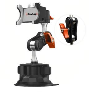 Chubbycable ChubbyGrip Car Phone Holder 360 Adjustable Cell Phone Car Mount Ultra-Durable Metal Car Phone Mount for Windshield, Suction Cup Phone Mount for iPhone Samsung All Smartphone, Clamp