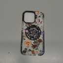 for iPhone 15 Pro Max Case for Women - Cute Kawaii Design Girls Compatible with Magsafe Magnetic Ring Holder Stand Retro Flower Phone Covers Aesthetic Girly TPU Funda for 15 Pro Max