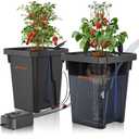 Spider Farmer DWC Hydroponics Grow System with 7-Gallon Deep Water Culture, New Triangular Cover Design, Recirculating Drip Garden System with Top Drip Kit, 8W Air Pump, 2 Buckets
