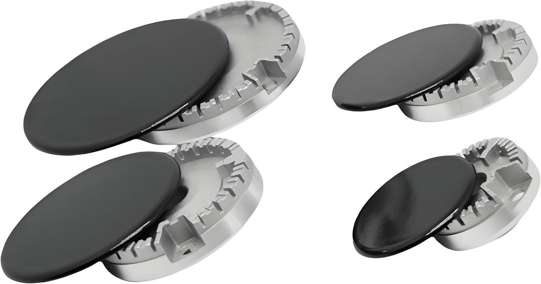 8PCS Gas Stove Burner Caps Set Comaptible for SABAF Stove Handles Lid Kit Metal Stove knob Cooker Hat Set Gas Stove Burner Replacement Caps Stove Top Cover Burner Head Parts