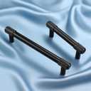KNOBWELL 6 Pack Knurled Matte Black Solid 5 Inch（128mm） Hole Center Cabinet Handles Drawer Pulls for Kitchen Cabinet Pulls Cabinet Hardware,Aluminum Alloy Modern Cupboard Handles
