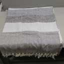 DII Herringbone Striped Collection Cotton Throw Blanket, 50x60, 
Black
