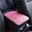 Car Armrest Storage Box Mat, Fiber Leather Car Center Console Cover, Car Armrest Seat Box Cover Accessories Interior Protection for Most Vehicle, SUV, Truck, Car (Pink)