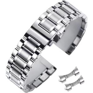 Stainless Steel Watch Band 16mm Universal Metal Watch Strap Smartwatch Replacement Band Men Women fit Most Traditional Watches