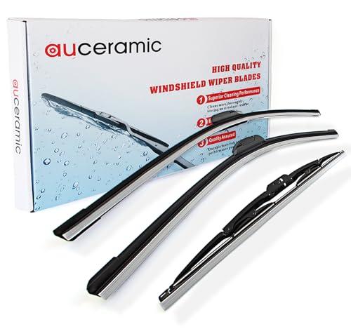 AUCERAMIC 24"+22"+18"(Set of 3) Windshield Wiper Blades Fit for BMW X5 E53 2000 2001 2002 2003 2004 2005 2006 All-Season Wiper Blades With Rear Wiper Blades Set 61610032743 61627074477