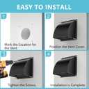 4 Inch Dryer Vent Cover Outside, HG Power Metal Exterior Vent Cover with Removable Screen & Cushioned Non-Return Flap, Air Wall Vent for House, Range Hood, AC, Opening Diameter: 3.81" Black