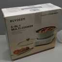 BUYDEEM 5-in-1 Slow Cooker 4.7QT with Removable Nonstick Stockpot, Compatible with Various Cookwares, Two Temperature Controls, Customized Time Settings, Auto Keep Warm for 2H, Cozy Greenish