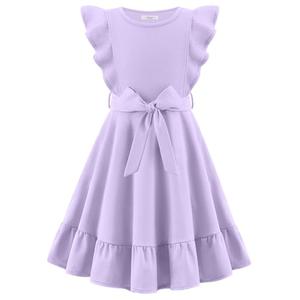 Arshiner Lilac Dress for Girls Butterfly Sleeves A-line for Easter Party Seaside Beach Birthday Sundress Size 12