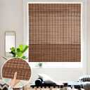 Cordless Bamboo Roman Shades, Roll Up Bamboo Window Shades for Interior Windows, Home and Garden, Light Filtering (36''W x 72''H)