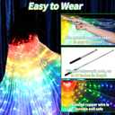 Light Up Fairy Wings for Girls, Rainbow Glowing Butterfly Wings Costume, Led Fairy Wings with Sticks for Christmas Halloween Party Carnival Costumes