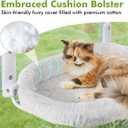 Zoratoo 2PC Cat Window Perch with Bolster Foldable Cat Hammock Cushion Bed for Window with Metal Frame, Large Suction Cups Cordless Window Resting Seat for Indoor Cats (Cushion Bed, 2PC)