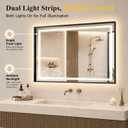 30"x40" LED Bathroom Mirror with Lights, Backlit + Front Lit, Anti-Fog